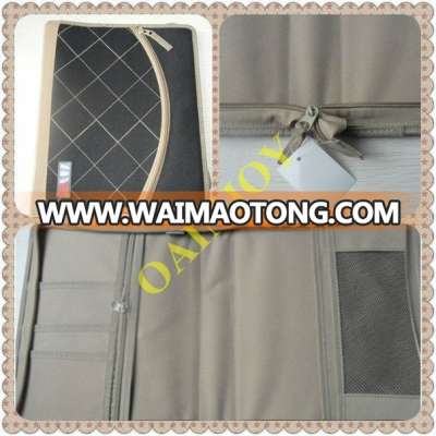 fabric portfolio with zipper & metal ring