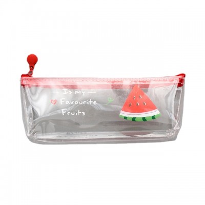 2020 New Kawaii Fruit Transparent PVC Kids School Pencil Box