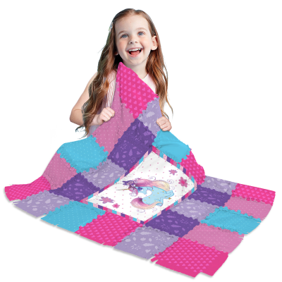 Fashion Design Fabric Quilt Making created by kids with Unicorn Eyeshade DIY craft Set