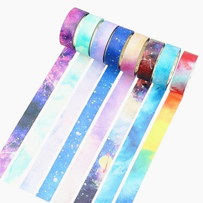 Decorative Colorful Golden Custom Printing Adhesive Washi Paper Tape set