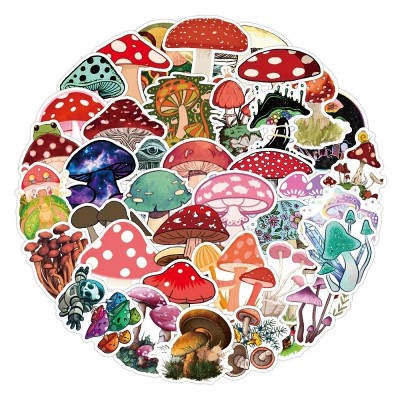 2020 Hot Selling Waterproof Cartoon Color Mushroom Graffiti PVC Stickers