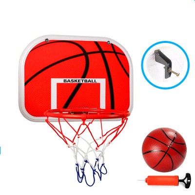 Wholesale kids playing basketball back board sports game adjustable hanging metal frame set with pump