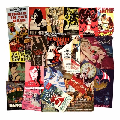 46PCS European and American Nostalgic Retro Poster Stickers For Notebook