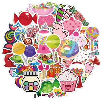 2020 Hot Selling 50PCS Colorful Sweet Candy DIY Stationery Phone Diary Graffiti Stickers For Kids