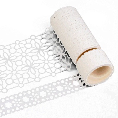 Decorative pure color hollow out Lace Pattern Printed Adhesive Washi Paper Tape set