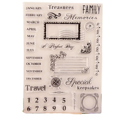 Perpetual Calendar Pattern Transparent Clear Stamps for DIY Scrapbooking Christmas Card Making