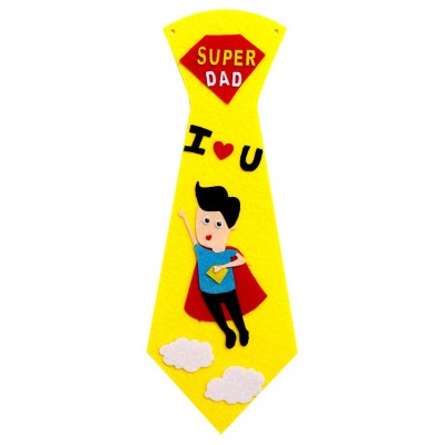 2020 New Children Cartoon Handmade Tie DIY Children Fathers Day Handcrafted Gift